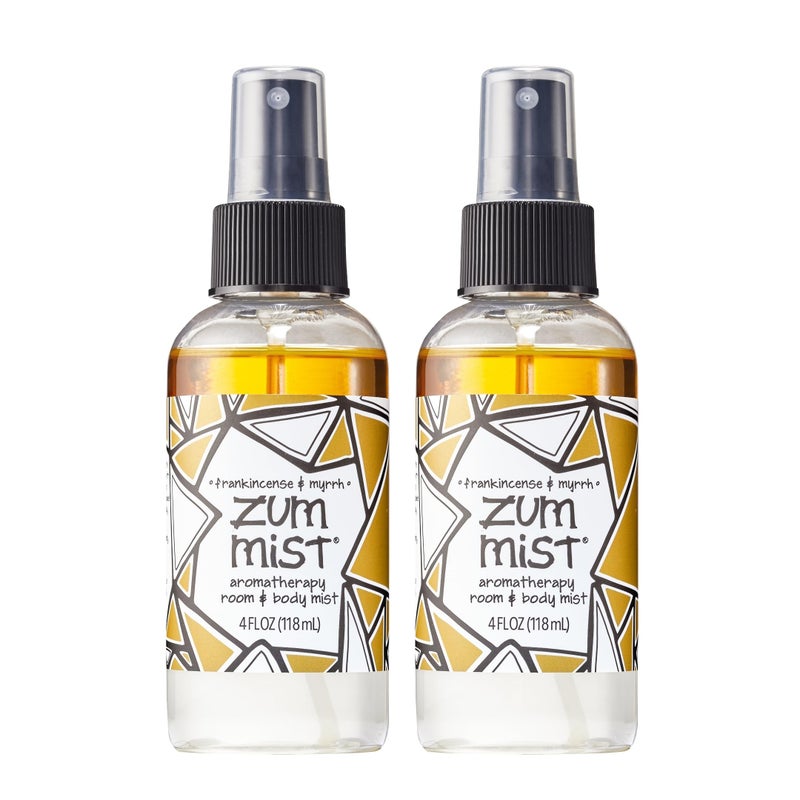 Indigo Wild Zum Mist Room Body Spray Aromatherapy Essential Oil Spray Natural Body Mist Room Spray Frankincense Myrrh Scent 4 fl oz 2 Pack